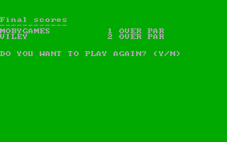 9-Hole Miniature Golf (DOS) screenshot: Final scores