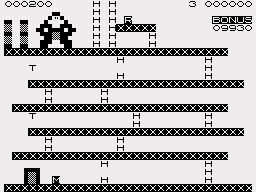 ZX80 Kong (ZX80) screenshot: Starting out with level 1