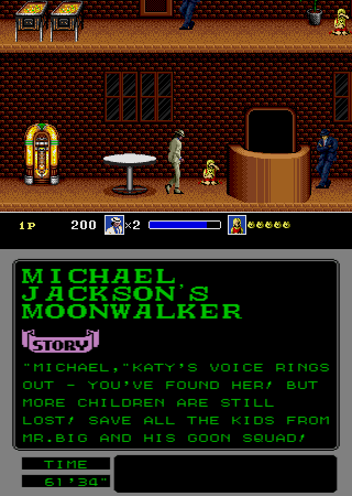 Screenshot of Michael Jackson's Moonwalker (Arcade, 1990) - MobyGames