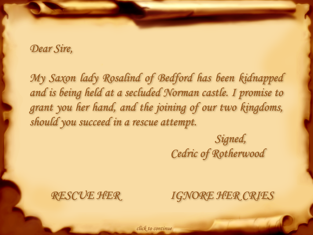 Defender of the Crown: Digitally Remastered Collector's Edition (Windows) screenshot: A Saxon lady has been kidnapped!