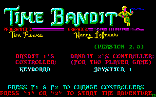 Time Bandit (DOS) screenshot: The title screen.