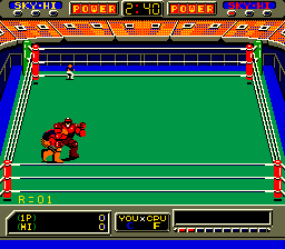 Robo Wres 2001 (Arcade) screenshot: Head-Lock.