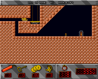 Lost in Mine (Amiga) screenshot: Locked exit door