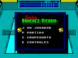 Emilio Sanchez Vicario Grand Slam (ZX Spectrum) screenshot: Title Screen
