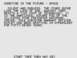 Aliens: The Computer Game (ZX Spectrum) screenshot: Setting the scene