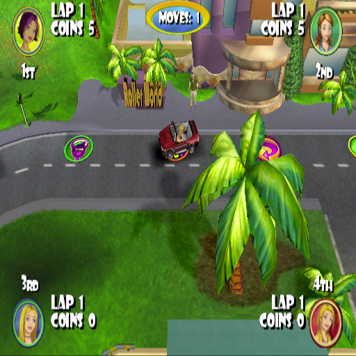 Mary-Kate and Ashley: Sweet 16 - Licensed to Drive (PlayStation 2) screenshot: This is the 'game area' that the players drive around