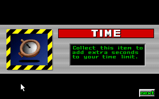 Rapid Assault (DOS) screenshot: Time bonus description