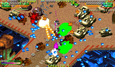 Mars Matrix (Arcade) screenshot: Bullet hell