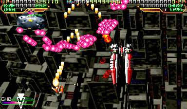 Mars Matrix (Arcade) screenshot: swarm of bullets