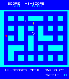 Heiankyo Alien (Arcade) screenshot: One alien left.