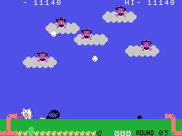 Pig Mock (MSX) screenshot: Uncle Dust-pan has grown to big to be jumped.