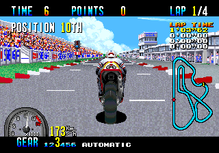 GP Rider (Arcade) screenshot: Cross the finish line.