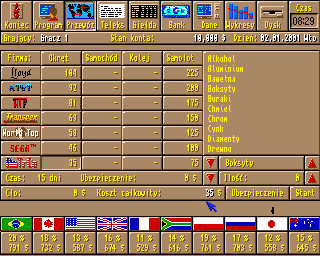 Giełda Światowa (Amiga) screenshot: Transporting goods