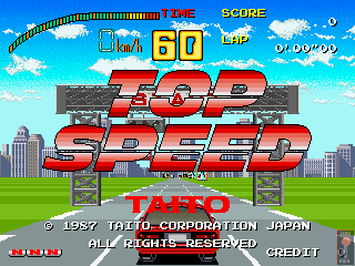 Top Speed (Arcade) screenshot: Title Screen.