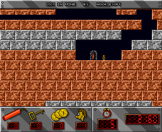 Lost in Mine (Amiga) screenshot: The exit has been opened.