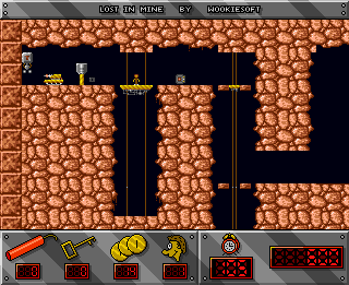 Lost in Mine (Amiga) screenshot: I need a key to access the tank.