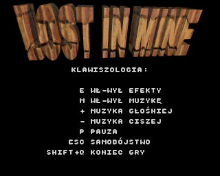 Lost in Mine (Amiga) screenshot: Keyboard settings
