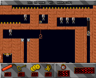 Lost in Mine (Amiga) screenshot: Three teleports