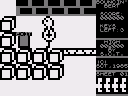 Bouncing Bert (ZX81) screenshot: Found the exit