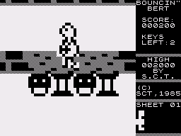 Bouncing Bert (ZX81) screenshot: A sink through platform