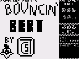 Bouncing Bert (ZX81) screenshot: Title screen