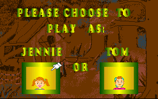 Twins in Trouble (DOS) screenshot: Player select