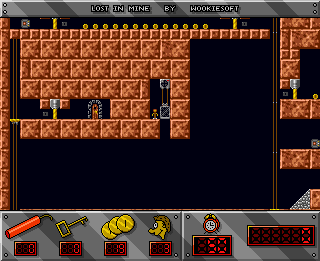 Lost in Mine (Amiga) screenshot: Start of the first level