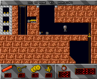 Lost in Mine (Amiga) screenshot: Locked coins