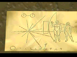 Chaos Control (PlayStation) screenshot: Intro movie. The very beginning... In case you don't know, this is the illustration on the "Pioneer plaque".