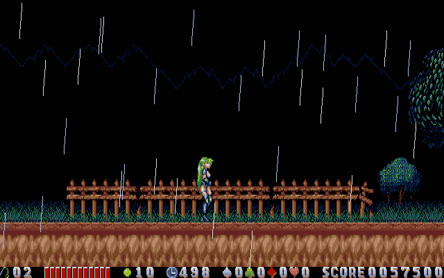 Rusty (PC-98) screenshot: Second stage goes into a graveyard. Rusty has a different outfit now