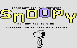 Snoopy (Commodore 64) screenshot: Title screen.