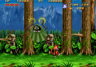 Magical Cat Adventure (Arcade) screenshot: Boss fight