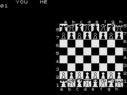 Super Chess (Jupiter Ace) screenshot: The board