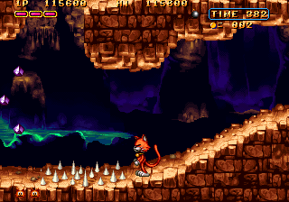 Magical Cat Adventure (Arcade) screenshot: Spikes