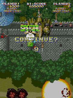Sorcer Striker (Arcade) screenshot: Continue?