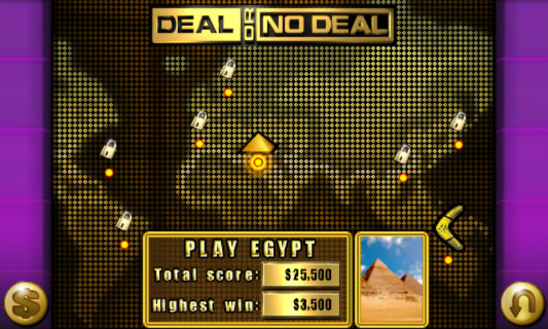 Deal or No Deal: Around the World (Android) screenshot: World map