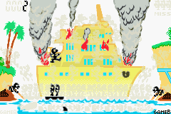 Game & Watch Gallery 4 (Game Boy Advance) screenshot: Life Boat (8th Museum Game)