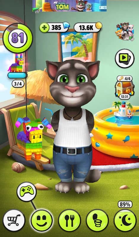 My Talking Tom (Android) screenshot: Bad guy style Tom.