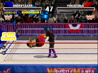 WWF WrestleMania (PlayStation) screenshot: Ready to get pinned