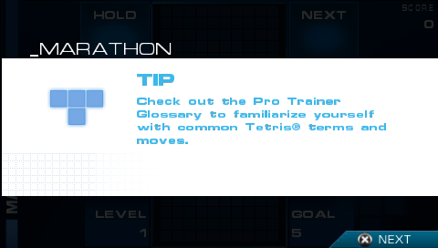 Tetris (PSP) screenshot: Tip