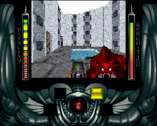 Alien Breed 3D (Amiga) screenshot: Level 1 - The Gate