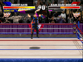 WWF WrestleMania (PlayStation) screenshot: Back breaking move