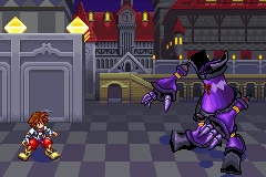 Kingdom Hearts: Chain of Memories (Game Boy Advance) screenshot: Boss fight