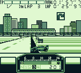 F1 Pole Position (Game Boy) screenshot: Phoenix street circuit. Bad times.