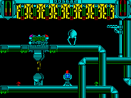 Xanthius (ZX Spectrum) screenshot: Lots of pipes