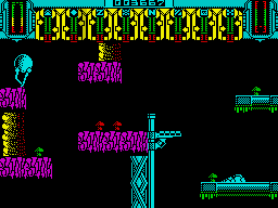 Xanthius (ZX Spectrum) screenshot: Typical platforms elements