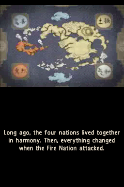 Avatar: The Last Airbender (Nintendo DS) screenshot: The nations
