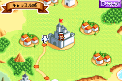 Power Pro Kun Pocket 4 (Game Boy Advance) screenshot: Travelling across the routes in the overworld can trigger random encounters.