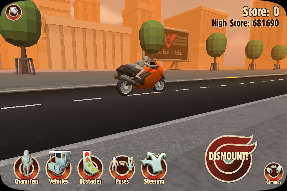 Turbo Dismount (iPhone) screenshot: The Original Classic level