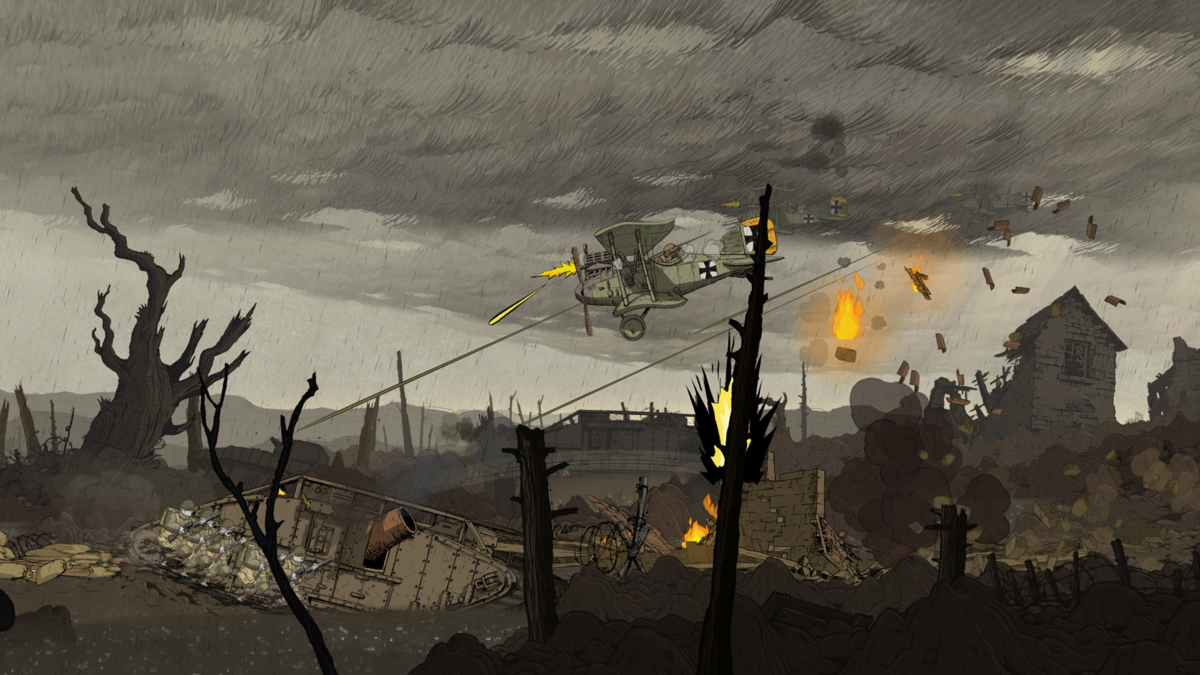 Valiant Hearts: The Great War (Windows) screenshot: Intense battle